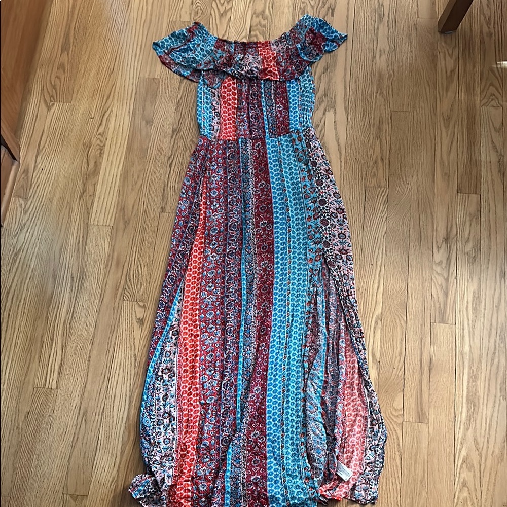 Xhilaration Multicolor Striped Maxi Dress